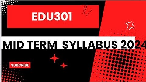 Mid term syllabus and Question paper Pattern for EDU301 2024 B.ed 1.5 VU
