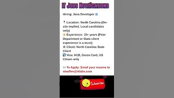 Java Developer Job in North Carolina Oct 17, 2025