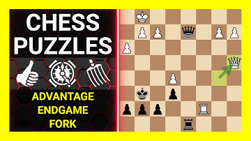 Chess Puzzles to Practice. Themes: Advantage, Endgame, Fork. Learn Chess