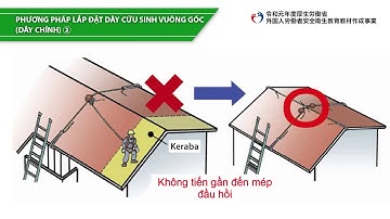 Công tác lợp mái nhà/Biện pháp ngăn ngừa rơi ngã từ trên mái（ベトナム語／建設業／屋根ふき業務／屋根からの墜落防止措置）