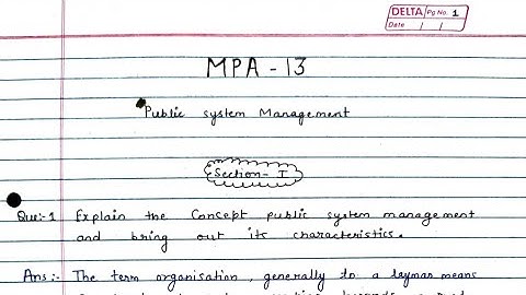 MPA 13 solved assignment 2023-2024 | MPA 13 solved handwritten assignment in English 2023-2024 | MPA