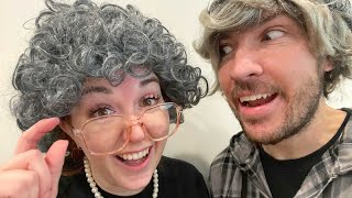 102 YEARS LATER... Granny Mom and Grandpa Dad turn old! Family Snowball Fight & Heart Sticker Pox