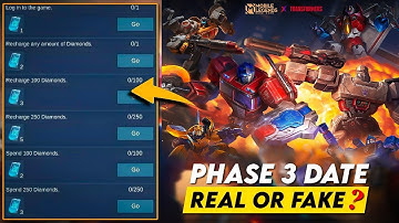 TRANSFORMERS PHASE 3 TRUE OR FAKE ?🤔 MLBB X TRANSFORMERS PHASE 3 DATE ?🔥