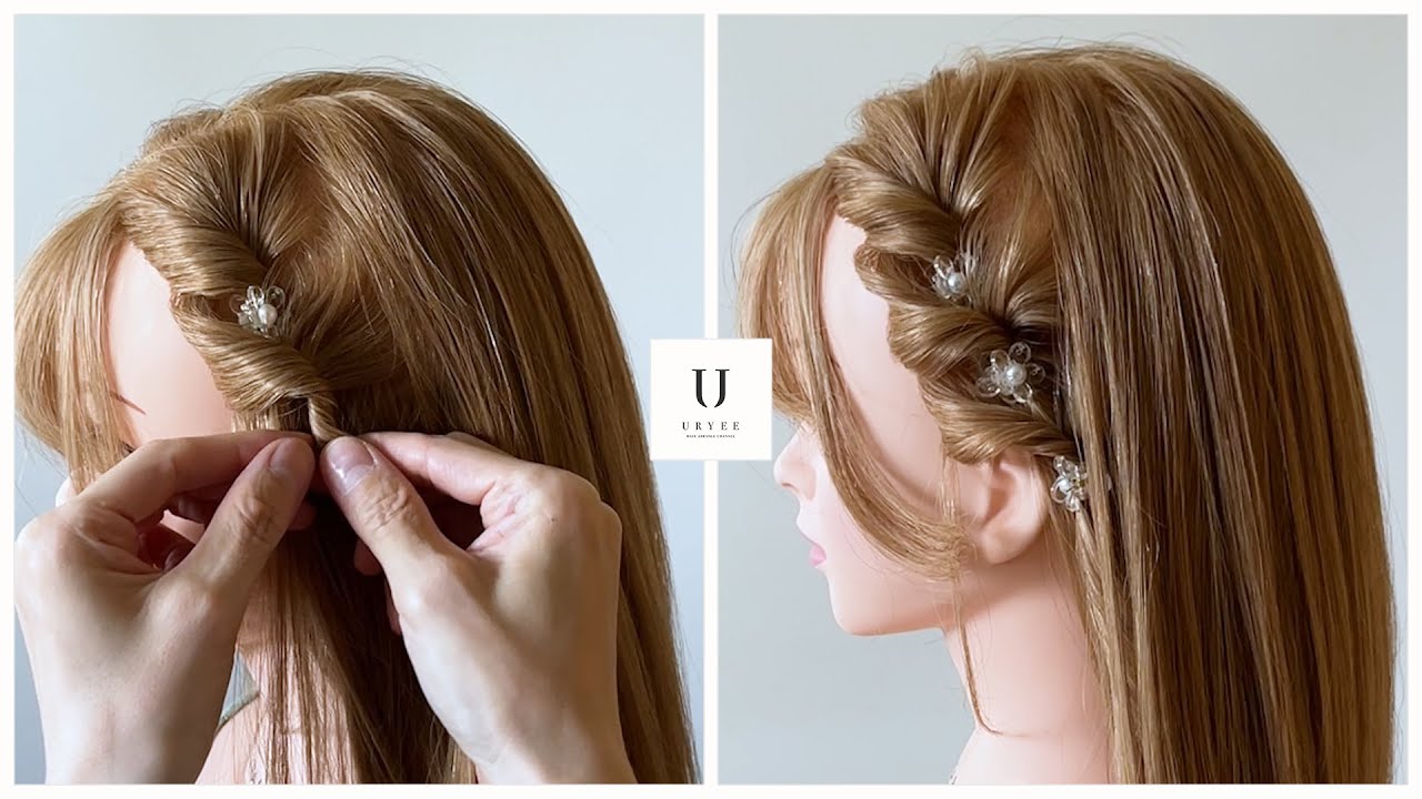 【編み込みのように盛れる】超ミニクリップを使った簡単ストレートハーフアップヘアのやり方を解説