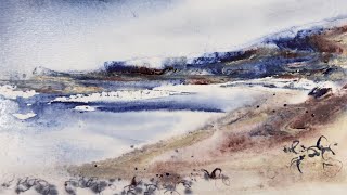 Stunning 3color Seascape Watercolor Tutorial: Abstract & Atmospheric