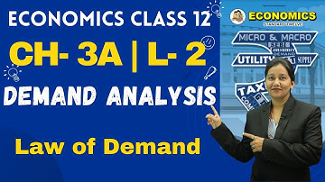 Economics Class 12th | Chapter 3A | Demand Analysis | Lecture 2 | Prof. Nazneen Shaikh |