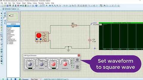 how to simulate rc transient analysis with Proteus tutorial