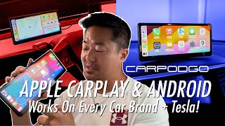 Apple Carplay & Android Auto for ALL Brand Cars including Tesla | Carpodgo T3 Installation & Review