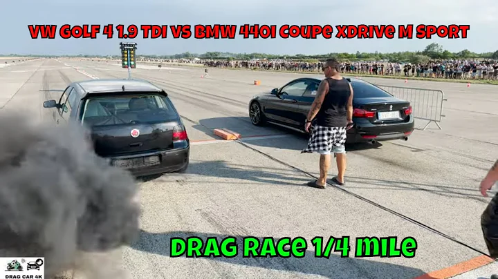 VW GOLF 4 1.9 TDI vs BMW 440i Coupe xDrive M Sport F32 drag race 1/4 mile 🚦🚗 - 4K UHD