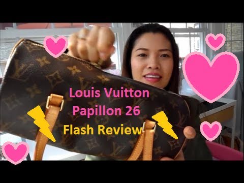 FLASH REVIEW: Louis Vuitton Papillon 26 Satchel - YouTube