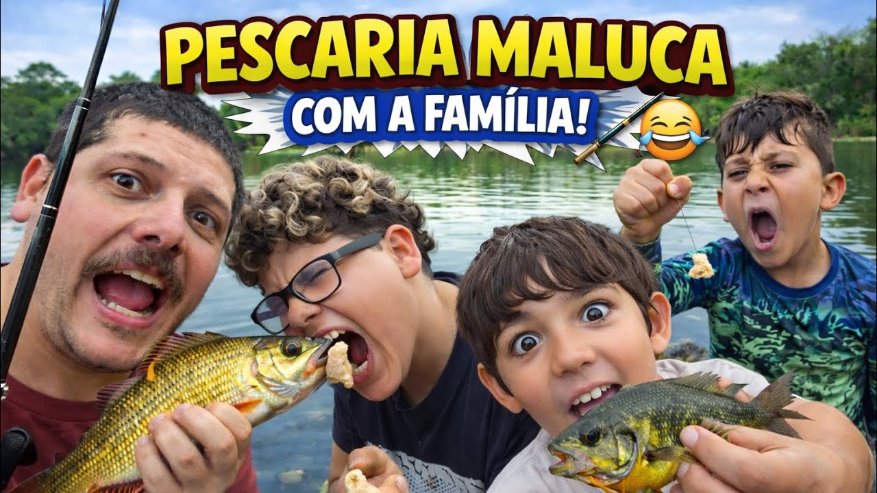 Pescaria maluca com a família.