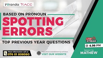 SPOTTING ERRORS-BASED ON  ADVERB  (Top previous year Questions) | Mr.  MATHEW | Veranda Race