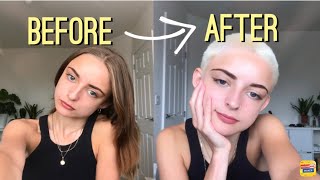 Hair transformation // shaving it all off + dying it // orane :)