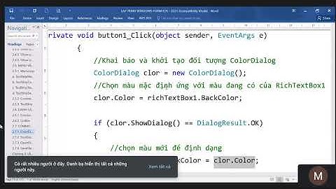 ColorDiaLog, FontDiaLog, OpenDiaLog trong WinForm (C#)