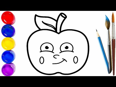 Olmaxon Rasmi Bolalar uchun olma rasm chizish | Как нарисовать яблоко | How to draw a ...