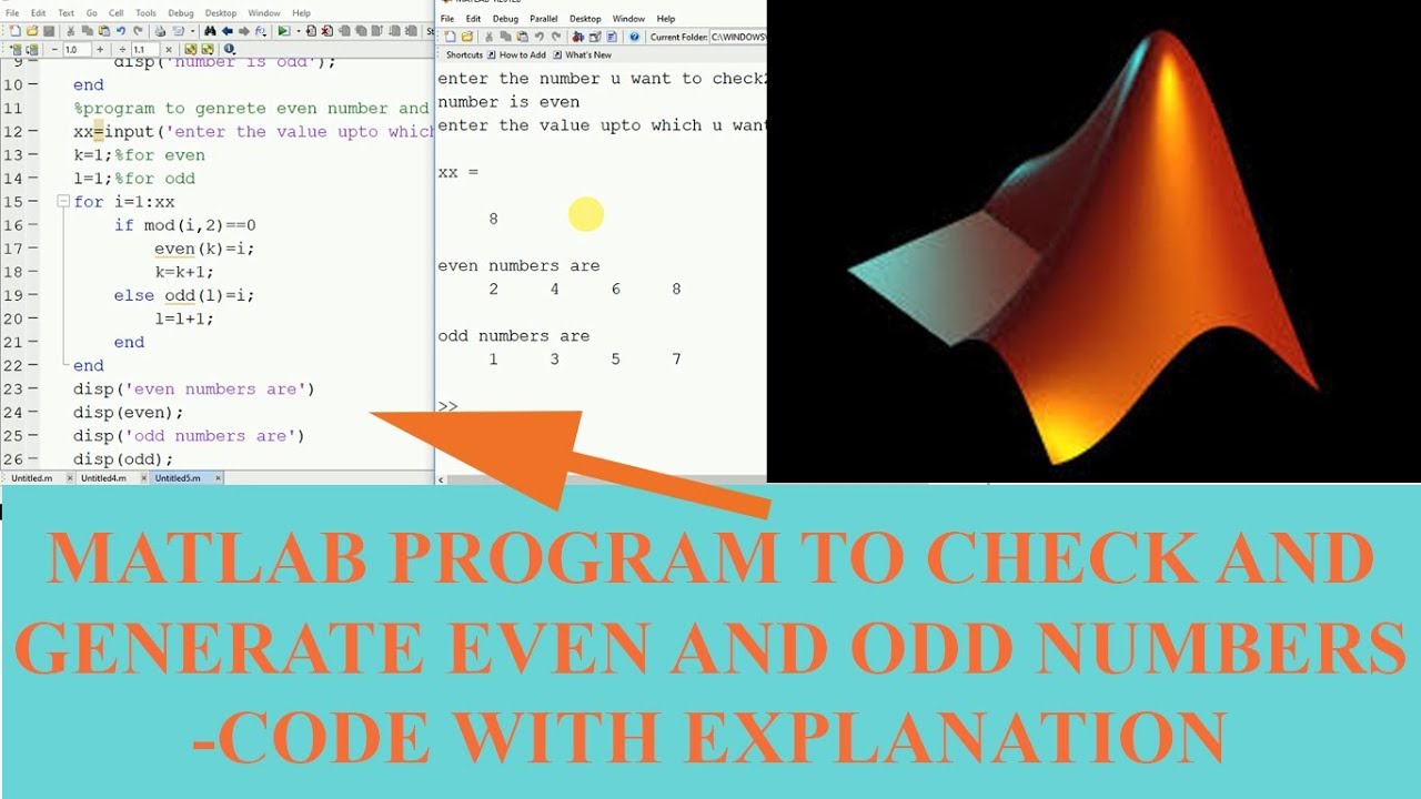 Matlab Program To Check And Generate Even Odd Numbers