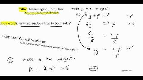 Rearranging Formulae