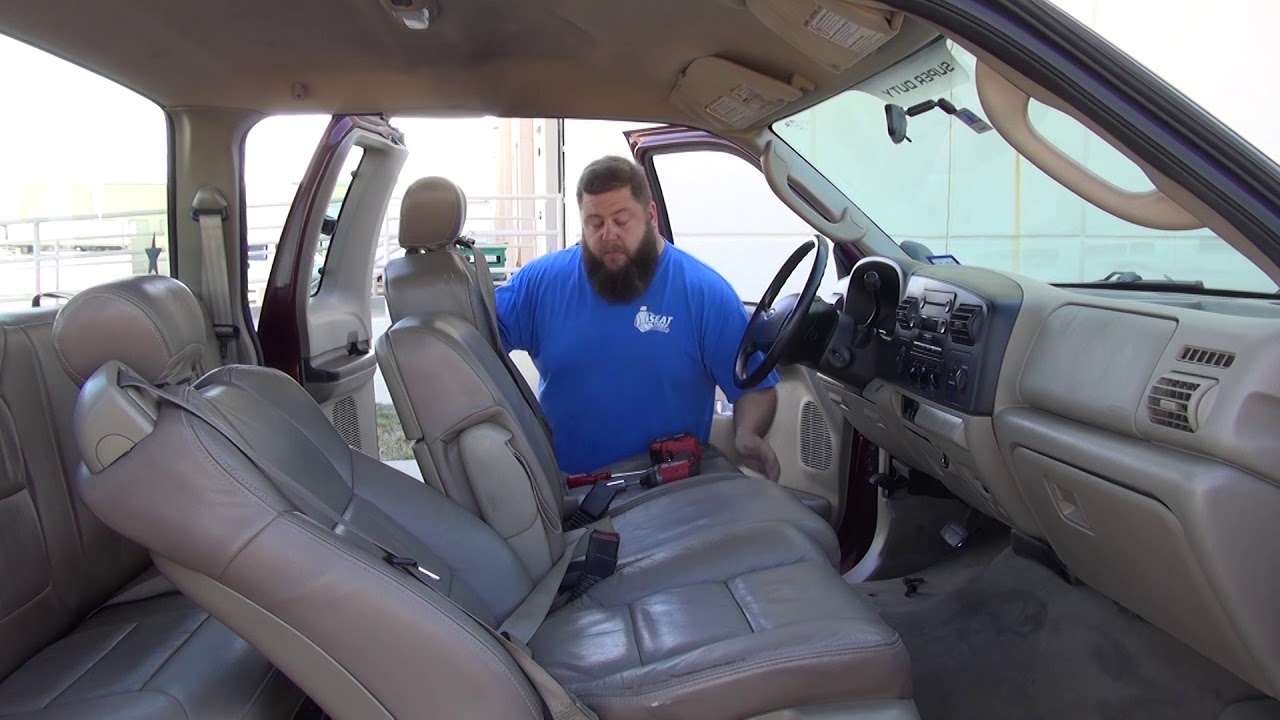 Removing 40 20 40 Seats On A 2003 07 F 250 350 Extended Cab