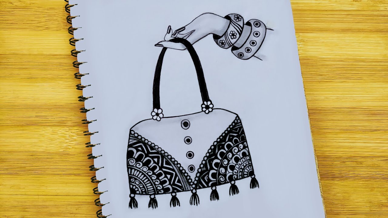 How to draw hand purse,, drawing of purse with basic  shapes,@howtodrawstepbystep - YouTube