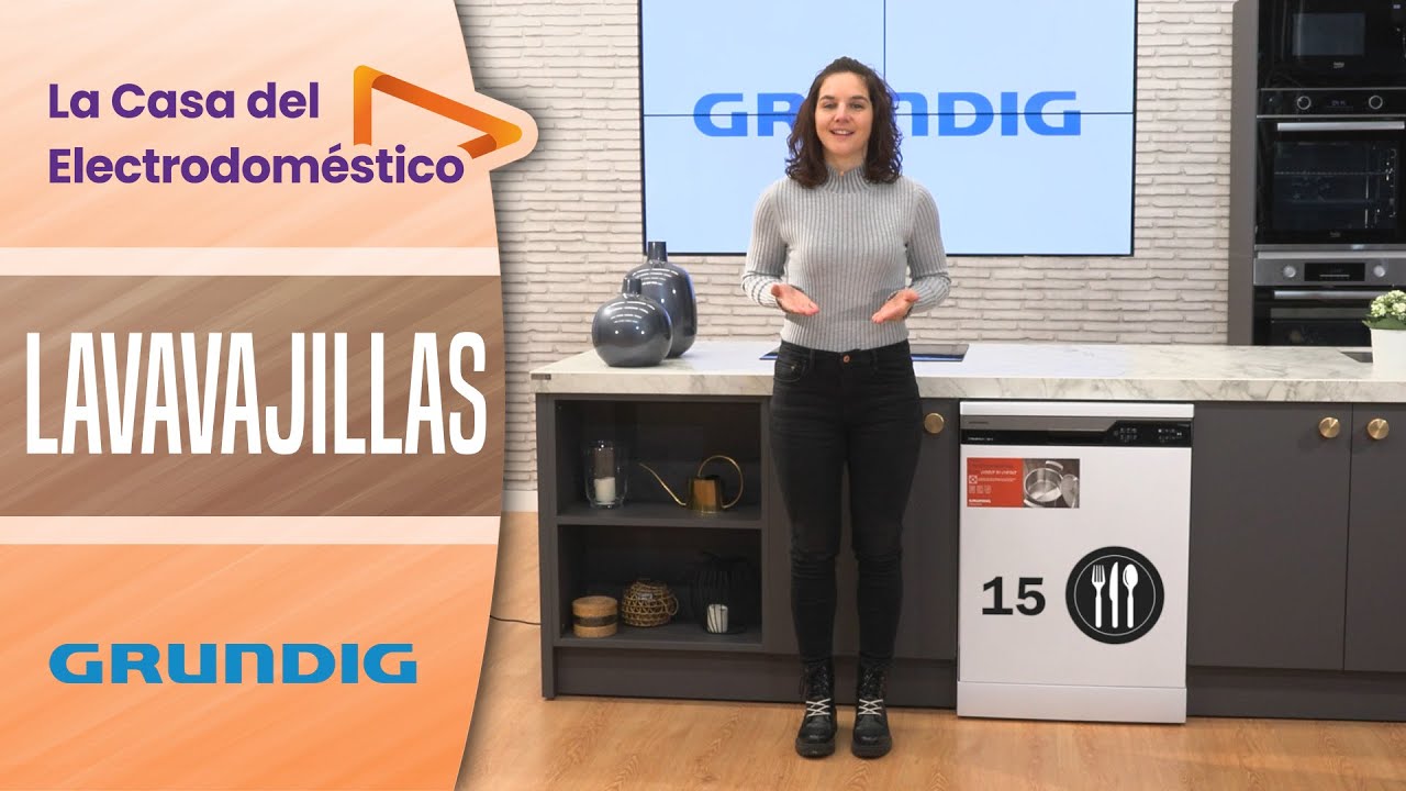 GRUNDIG LAVAVAJILLAS GNFP 4550 WB (XB) -  Color blanco o inox, 15 servicios y Clase E.