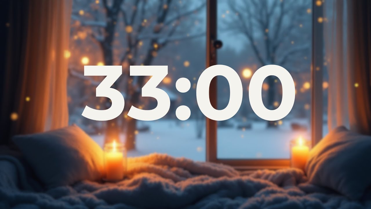 33 Minute Focus Timer (No Music, End Beep) ️ Snowy Ambience for Deep ...