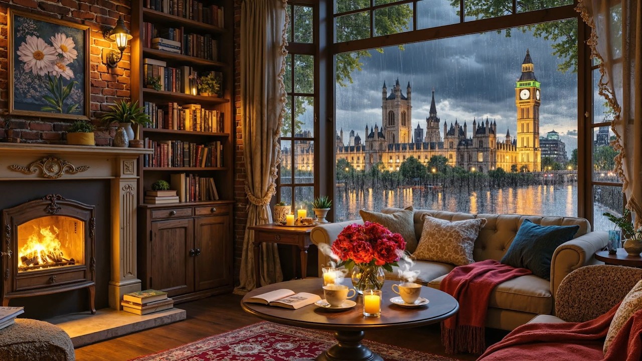 Уютная кофейная атмосфера под успокаивающую мартовскую джазовую музыку ☕️Звуки дождя