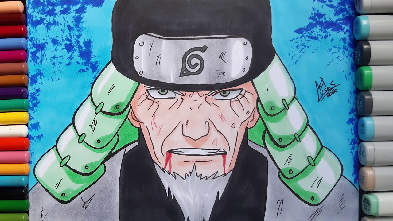 Desenhando o 3º Hokage - Hiruzen Sarutobi, NARUTO