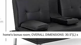 Best Choice Products Faux Leather Upholstered Modern Convertible Folding Futon Sofa Bed for Review