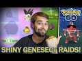 OVER 40 SHINY GENESECT RAIDS! SHINY ROGGENROLA HUNT! EMOLGA CAUGHT! (Pokemon GO Unova Week)