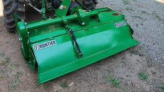 Cow shed progress.  Frontier 3 pt tiller purchase off Craigslist 