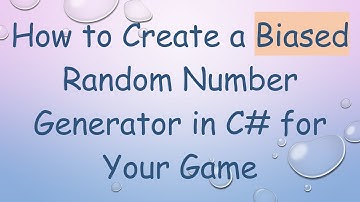 How to Create a Biased Random Number Generator in C# for Your Game