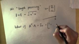 Why transpose a matrix Part 4: unitary matrices, matrices that preserve the length of a vector.