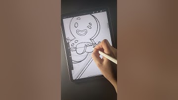 Gingerbread Man Takes a Dip in Martini. Drawing in Procreate.  #procreateart #shortsvideo #shorts