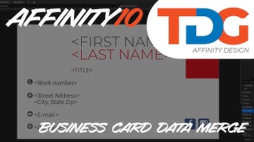Affinity10 Business Card Design and Data Merge