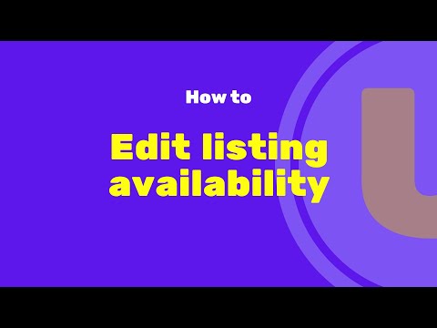 How to edit listing availability