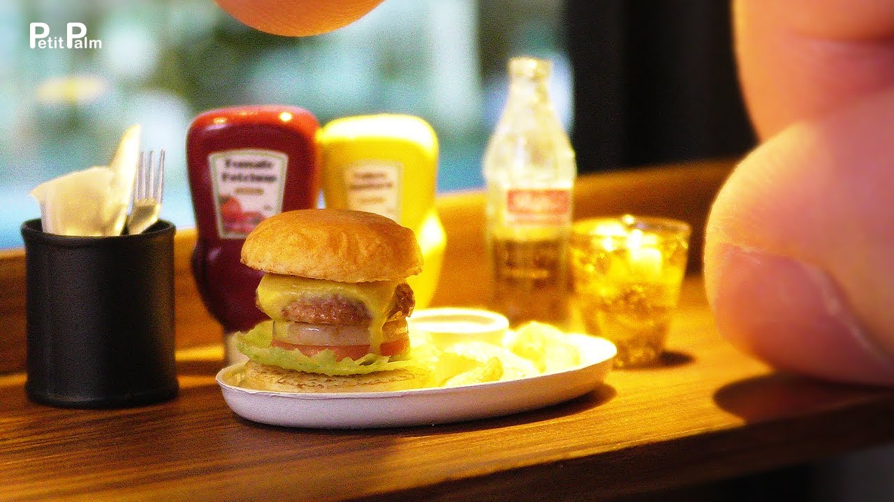 【Miniature】Making a Hamburger Set and a Cola Bottle