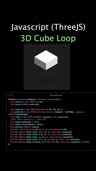 3D Animated Cube with Three.js #javascript #web #developer #code - YouTube