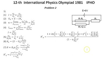12-th International Physics Olympiad 1981 IPHO Solution of Problems 1-3