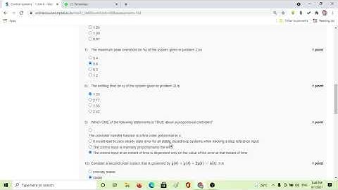 Control System Assignment | Week 4 | NPTEL 2021
