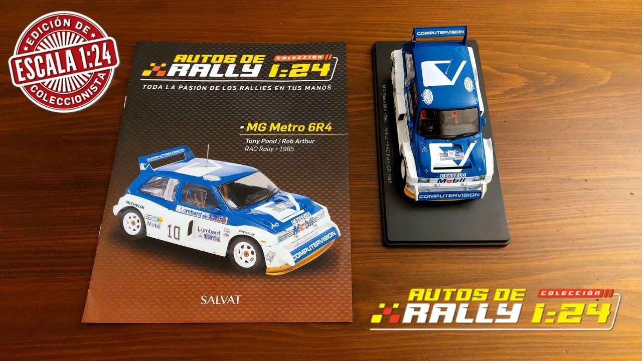 Modèle Statique MG Metro 6R4 Rally 1985 - Échelle 1/24 - Bleu Et Blanc - Neuf