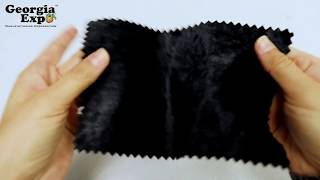 This is a product demo of black crushed velour fabric from georgia
expo. it can be found here: coming soon