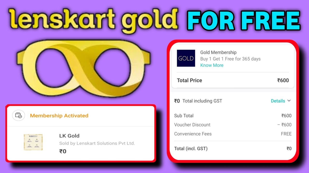 FREE Lenskart Gold Membership Get Lenskart Gold Membership For Free
