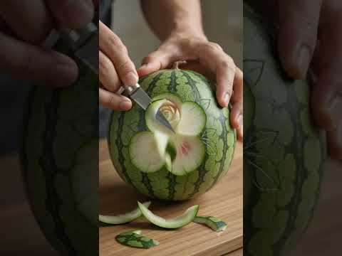 🌹 Incredible Watermelon Rose Carving 🌿 Hyper Realistic Fruit Art | Satisfying ASMR #shorts