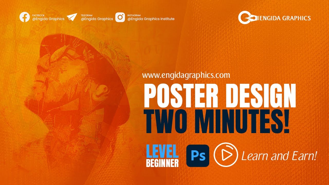 2 MINUTES Poster Design Tutorial #AdobePhotoshopCC - YouTube