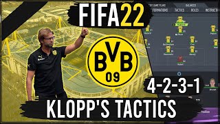 Recreate Jurgen Klopp's 4-2-3-1 Dortmund Tactics in FIFA 22 | Custom Tactics Explained