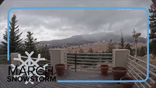 Timelapse of snow piling up in Evergreen, Colorado