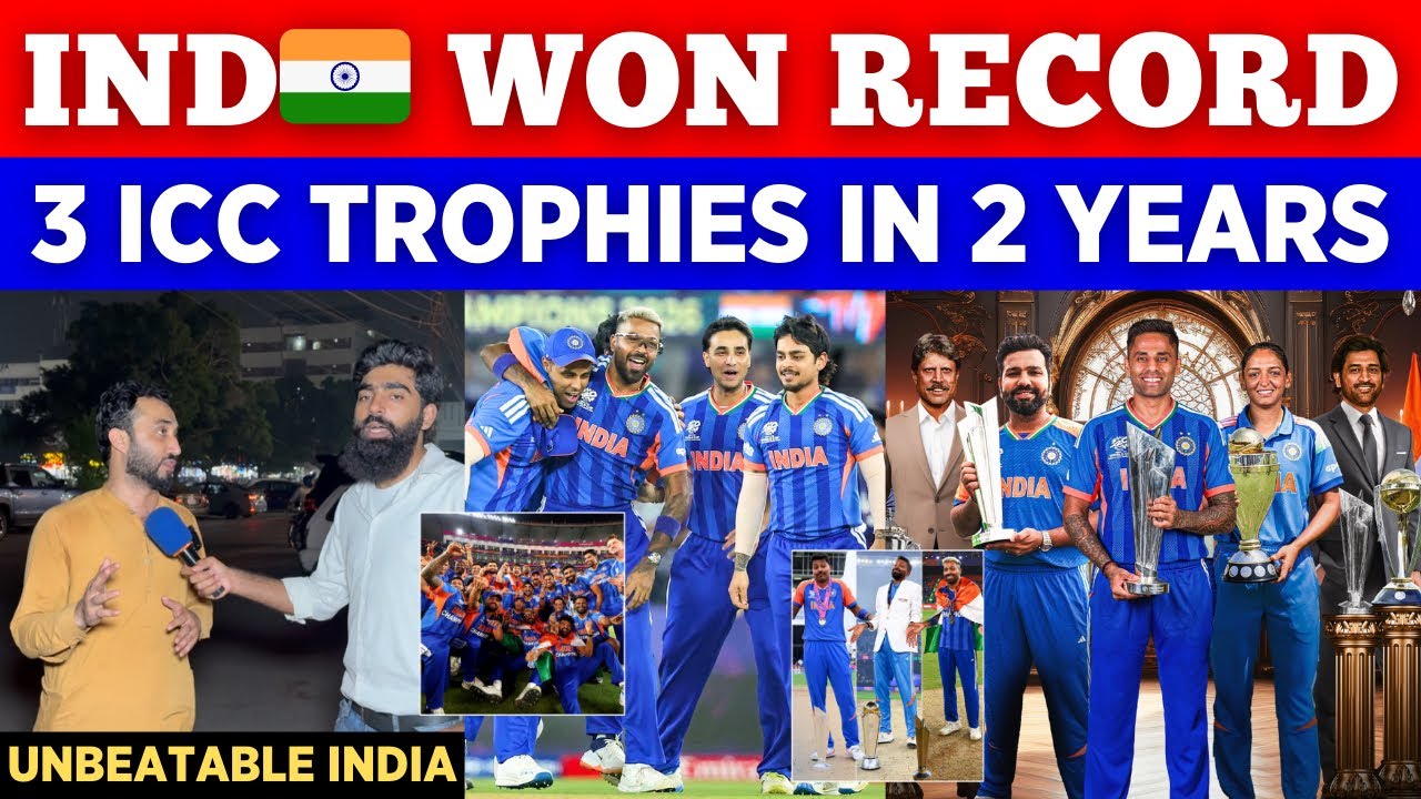 IND 🇮🇳 Won Record 3 ICC Trophies In 2 Years || Team India Is Unbeatable || Pak Public Reactions 