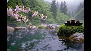 Cherry Blossom Rain Pool 🌸 Soft Piano & Water Ambience | Relax • Study Focus • Deep Sleep screenshot 4