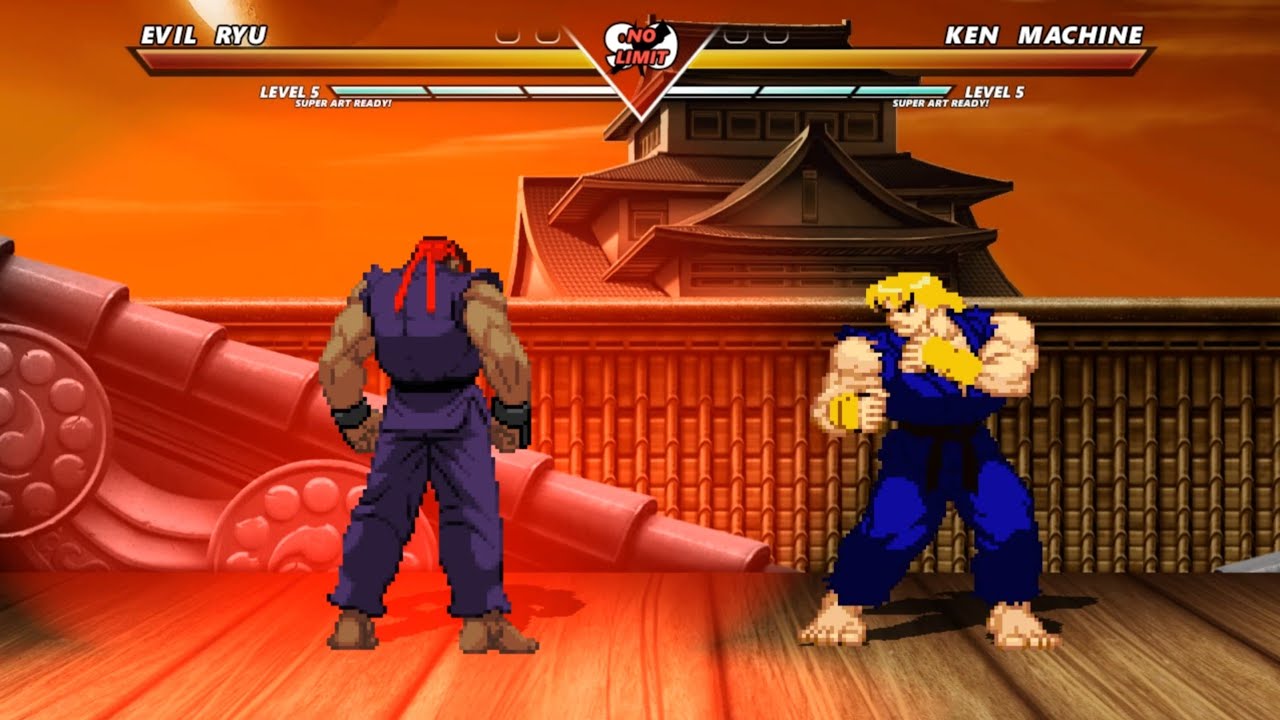EVIL RYU vs KEN MACHINE - Amazing epic fight battle ! - YouTube
