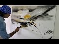 Large abstract painting demo  using easy technique in acrylics  relaxing